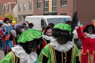 Zwarte Pieten, Hollanda 2019 Diemen Caddelerinde Sinterklaas Festivali 'nde