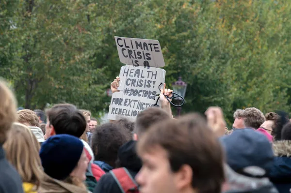 Climate Demonstration Extinction Rebellion Group Amsterdam Holandia 2019 — Zdjęcie stockowe