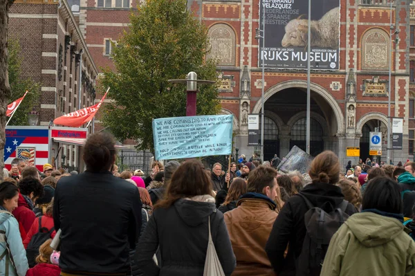 Climate Demonstration Extinction Rebellion Group Amsterdam Holandia 2019 — Zdjęcie stockowe