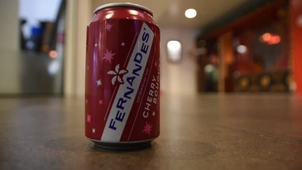 ディーメンの床にフェルナンデスの缶 オランダ2019 — ストック動画