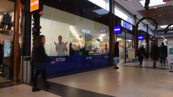 Action Store Shopping Mall Diemen Nederländerna 2019 — Stockvideo