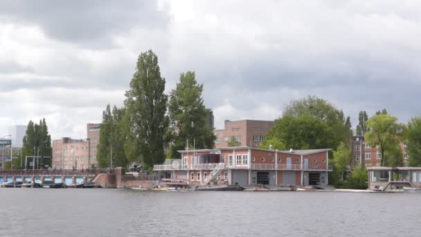Asr Nereus Nşaat Amstel Nehri Amsterdam Hollanda Mayıs 2020 — Stok video