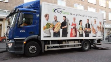  Bidfood Şirketi Kamyonu Amsterdam 'da Hollanda 2019