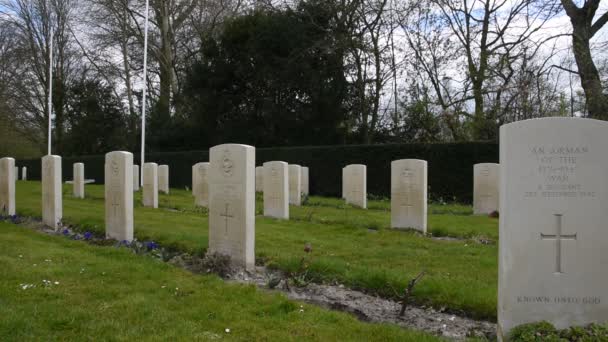 Close Commonwealth War Graves Nieuwe Ooster Graveyard Amsterdam Netherlands 2020 — стокове відео