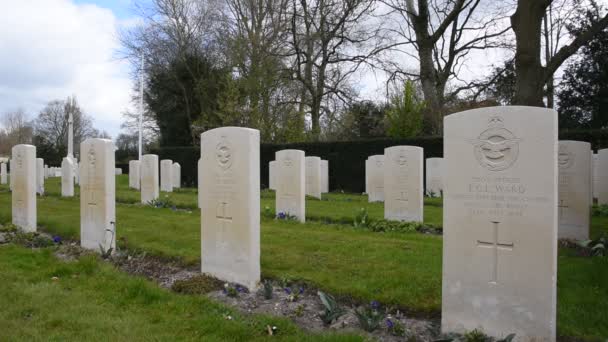 Close Commonwealth War Graves Nieuwe Ooster Graveyard Amsterdam Holanda 2020 — Vídeo de Stock