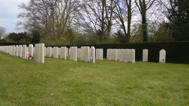 Close Commonwealth War Graves Nieuwe Ooster Graveyard Amsterdam Netherlands 2020 — Stock video