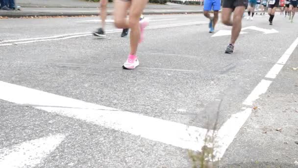 Close Legs Amsterdam Marathon Netherlands 2019 — Stock Video