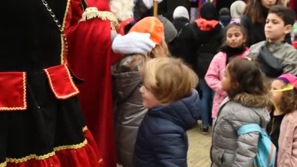 Childeren Diemen Sinterklaas Bakıyor Hollanda 2019 — Stok video