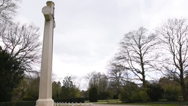 Cruz Las Tumbas Guerra Commonwealth Cementerio Nieuwe Ooster Amsterdam Netherlands — Vídeo de stock