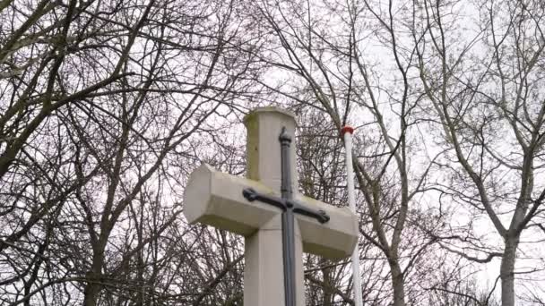 Cross Commonwealth War Graves Nieuwe Ooster Graveyard Amsterdam Netherlands 2020 — Stock Video