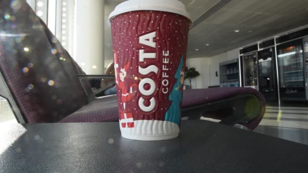 Manchester Havaalanı Ngiltere 2019 Kosta Kahvesi — Stok video