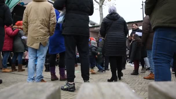 Diemen Deki Sinterklaas Partisi Diemenplein Dans 2019 — Stok video