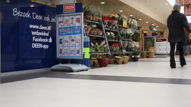 Deen Supermarket Shopping Mall Diemen Netherlands 2019 — 图库视频影像