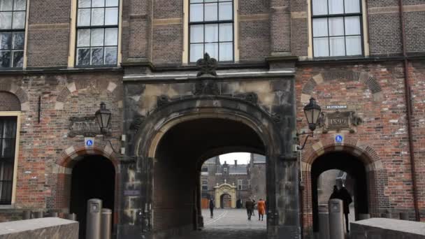 2019 Lahey Hollanda Sında Binnenhof Girişi — Stok video