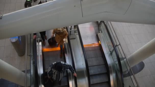 Эскалатор Внутри Центральной Станции Утрехте Нидерланды 2019 — стоковое видео
