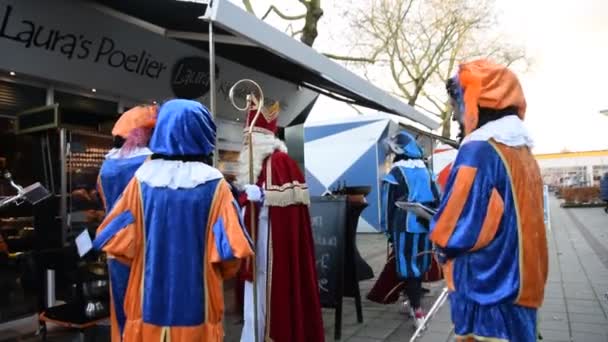 Sinterklaas Zwarte Pieten Buitenveldert Amsterdam Netherlands 2019 — Stock Video