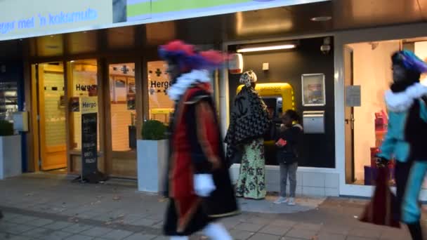 Sinterklaas Zwarte Piet Buitenveldert Amsterdam Netherlands 2019 — Stock Video