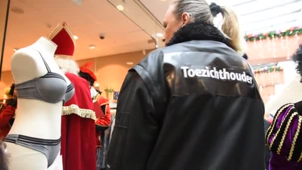 Sinterklaas Diemerplein Einkaufszentrum Diemen Niederlande 2019 — Stockvideo