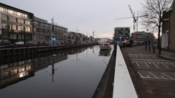 Erstes Sinterklaas Boot Auf Der Prins Hendrikkade Diemen Niederlande 2019 — Stockvideo
