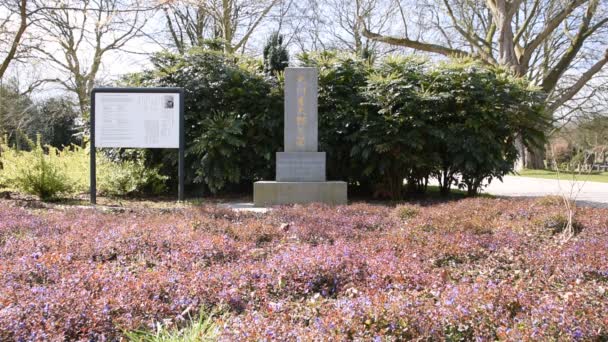 Grave First Japanese Person Doed Netherlands Called Ookawa Kitaroo Amsterdam — Stockvideo