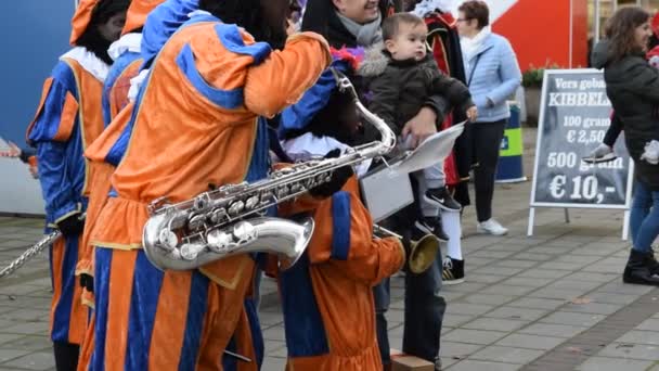 Going Photos Zwarte Pieten Buitenveldert Amsterdam Netherlands 2019 — Stock Video