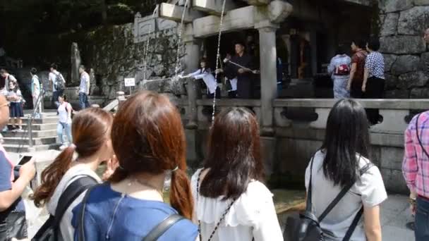 Kyoto Japonya Daki Kiyomizudera Tapınağı Çeşmesi 2015 — Stok video