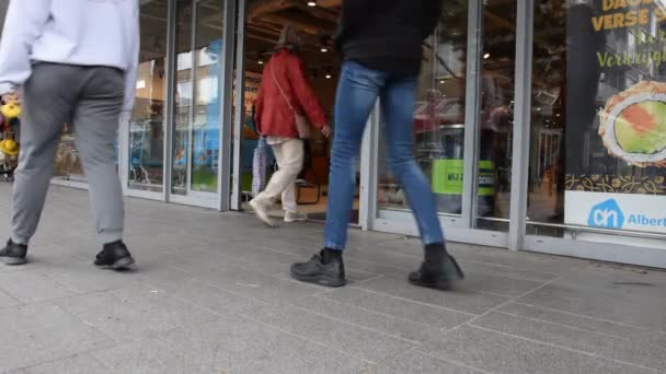 Entrar Supermercado Amsterdam Holanda 2020 — Vídeos de Stock