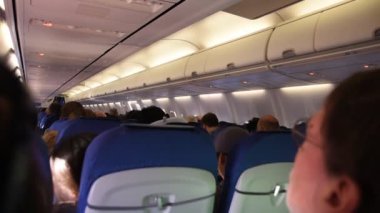 Bir KLM uçağının içinde Manchester Havaalanı İngiltere 2019