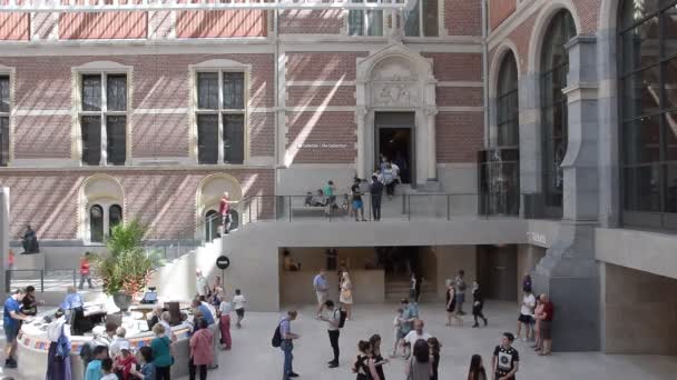 Sunny Rijksmuseum Amsterdam Nederland 2019 — Stockvideo