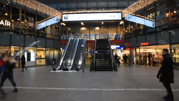 Inne Centralstation Haag Nederländerna 2019 — Stockvideo