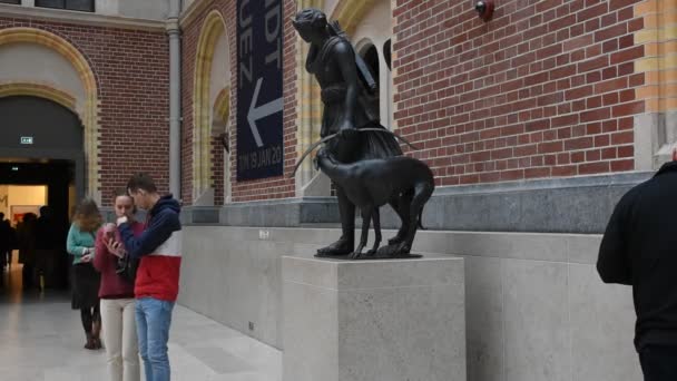 荷兰阿姆斯特丹里的Rijksmuseum 2019 — 图库视频影像