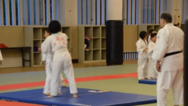 Judoka Školení Osaka Budo Center Japonsko 2016 — Stock video