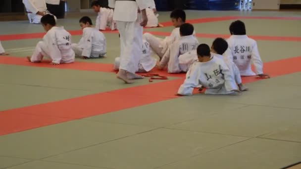 Дзюдоистские Тренировки Центре Будо Осаке Япония 2016 — стоковое видео