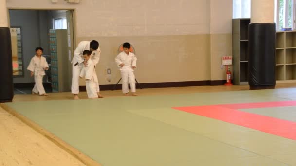 Judoka Školení Osaka Budo Center Japonsko 2016 — Stock video