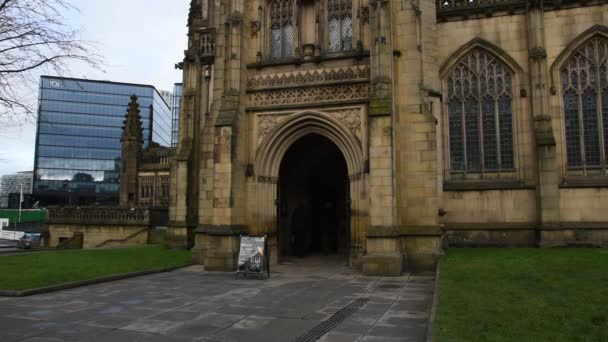 Manchester Katedrali Manchester Ngiltere 2019 — Stok video
