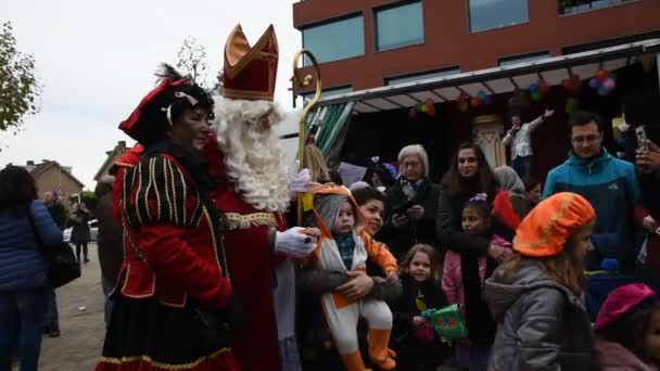 Diemerplein Diemen Sinterklaas Buluşma Hollanda 2019 — Stok video