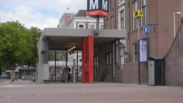 Metropolitana Weesperplein Amsterdam Paesi Bassi 2020 — Video Stock