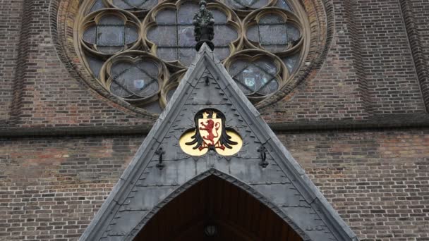 Ornament Ridderzaal Building Binnenhof Netherlands 2019 — Stock Video