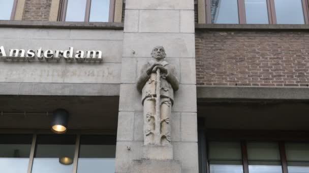 Amsterdam Daki Hogeschool Van Amsterdam Benno Premselahuis Binası Ndaki Süsleme — Stok video