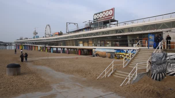 Pier Scheveningen All Aia Paesi Bassi 2019 — Video Stock