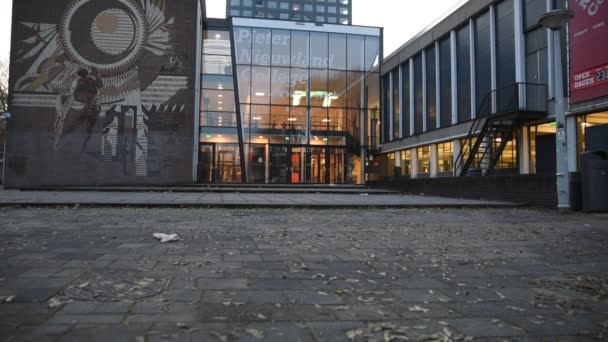 Peter Nieuwland College School Amsterdam Netherlands 2019 Night — стокове відео