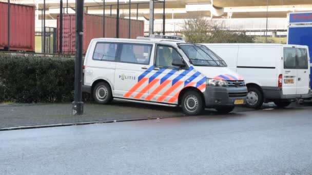 Hollanda 2020 Johan Cruijff Arena Civarında Polis Arabası — Stok video