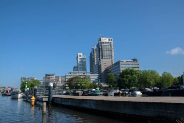 Amsterdam Amstelriver 'da İşyeri Skyline Hollanda 25-5-2020