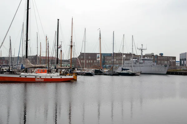 Barcos Porto Den Helder Holanda 2019 — Fotografia de Stock