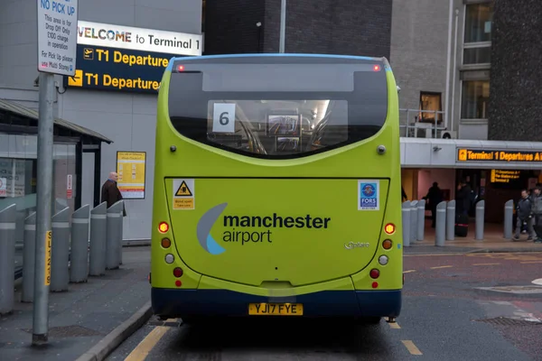 Bus Manchester Airport Manchester England 2019 — Stockfoto