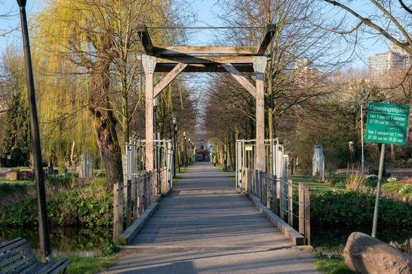 Amsterdam Frankendaelpark Parkı Köprüsü Hollanda 2020 — Stok fotoğraf