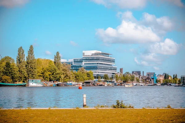 Бизнес Skyline Парка Сомерсет Реке Амстердам Нидерланды 2020 — стоковое фото