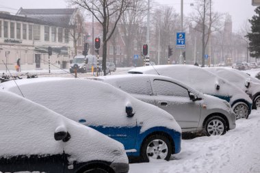 Amsterdam 'da Kar Altında Arabalar 8-2-2021