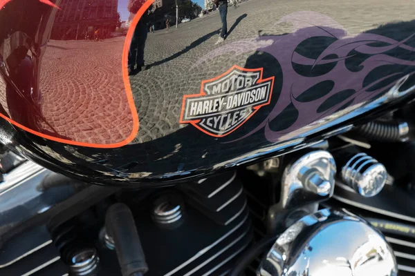Close Harley Davidson Logo Amsterdã Países Baixos 2020 — Fotografia de Stock