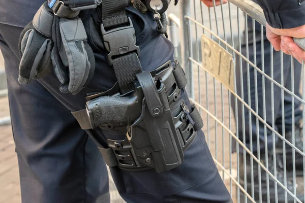 Nahaufnahme Polizeigewehr P99 Amsterdam Niederlande 2020 — Stockfoto